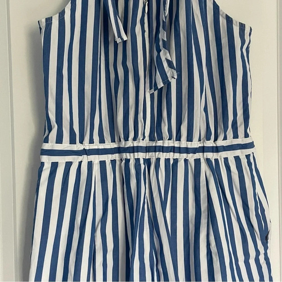 J Crew Tie-back halter jumpsuit blue white stripe 18564 - Picture 13 of 15